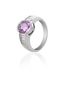 Pink sapphire & diamond ring